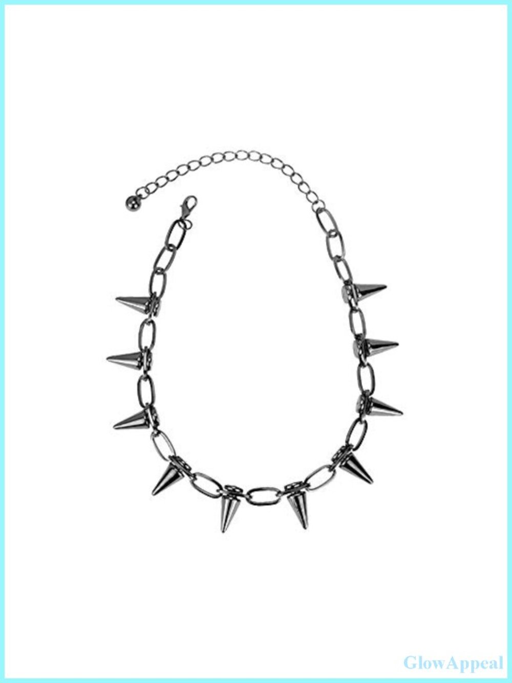 Punk Spike Choker Necklace Adjustable Alloy Goth Chain Jewelry for Women